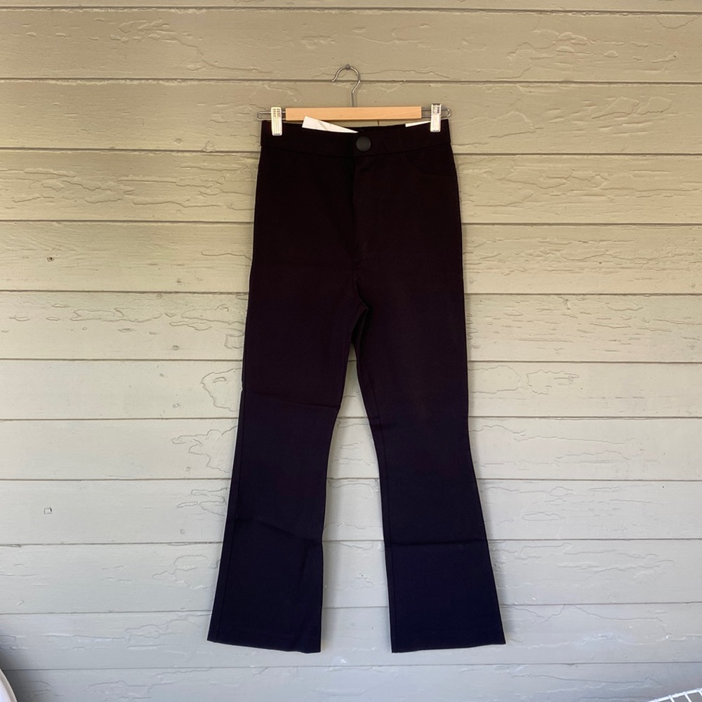 Black cropped Zara kick flares